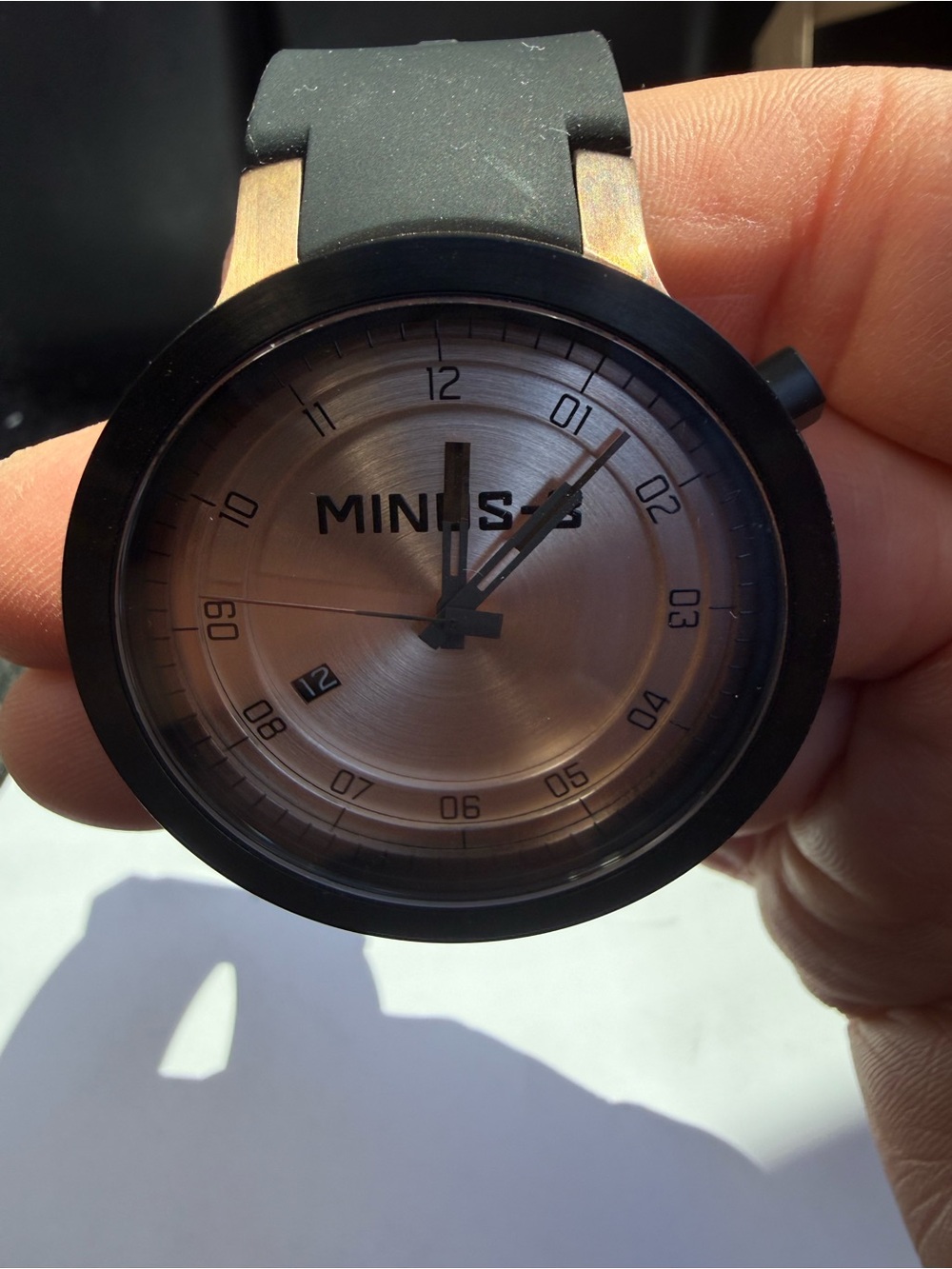 Men's Black and Silver Dial Watch
